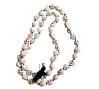 Mund Mala Skull Necklace - 54+1 Beads | Kali Maa Rosary for Tantra, Evil Eye Protection, Aghori Puja, Mahakali Worship, Mantra Jaap, Narmund Mala for Tantric Rituals, Halloween Costume Jewelry, L
