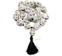 Mund Malaa Skull Mahakali - Narmund Bone Malaa for Tantric Kali Sadhana, Yoga, Meditation, Healing,Tantra Pooja Evil Eye Protection, Gothic Halloween Rosary 54+1 Beads