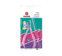 Mundial POP 751 Manicure Kit, Pink Nail Clippers with Ergonomic Handles, Double Glitter Acrylic Stick