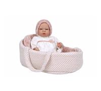 MuÑecas Arias Elegance Andie With Carrycot With Try Me Cry Mechanism With Bag Baby Doll 40 Cm