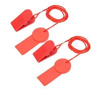 MUNEFE 2pcs Treadmill Safety Key, Running Machine Safety Switch Safety Lock, 28x43 Rectangular Safety Clip Red for Most Treadmills