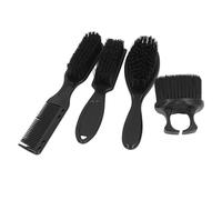 MUNEFE 4pcs Beard Styling Brush Set, Beard Cleansing Brush, Barber Neck Hair Duster Brush for Efficiently Completing Haircuts and Removing Stray Hairs