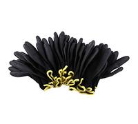 MUNEFE Black Nitrile Coated Work Gloves, Black Color Nylon Palm Coating Work Gloves, Factory Safe Working Gloves for Precise Assembling 12 Pairs (7S)