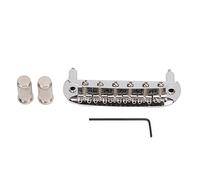 MUNEFE Guitars Bridges Tailpiece, 6 String Electric Guitar Bridge, 6 String Tailpiece Metal Accessory for Practice Session or Live Performance Tuning (Silver)