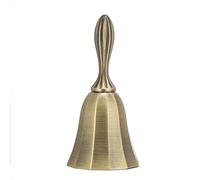 MUNEFE Hand Bell, Zinc Alloy Dinner Hand Call Bell, Counter Reminder Bell for Dinner Room Class Bar Pub Service Office Food Line (Bronze)