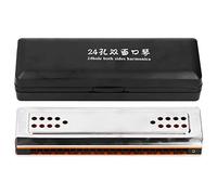 MUNEFE Harmonica, Dual sided Tremolo Harmonica, 24 Holes Tremolo Harmonica Key of G for Beginners Adults Kids, Performance Competition