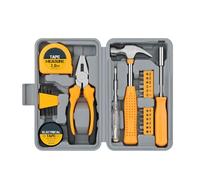MUNEFE Household DIY Tools, Mini Tool Box Set, Basics Household Tool Kit with Small Mini Carrying Box for Home Office Maintenance and Repair (24PCS Yellow)