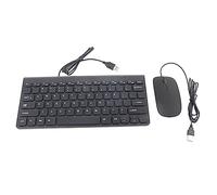 MUNEFE Mini Wired Keyboard and Mouse Set, Usb Keyboard Mouse, Plastic Thin Keyboar Mouse Set for PC Laptop(Black)
