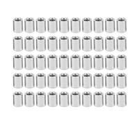 MUNEFE Round Connector Nut, Stainless Steel Sleeve Stud Nut, Female Thread Connection Nut Kit for Pipeline 50PCS M5x0.8 8 L10mm