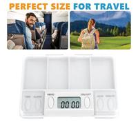 MUNEFE Smart Medicines Reminder Box, Electronic Medicines Dispenser, Digital Medicines Storage Case with Multiple Compartments for Home Travel (White)