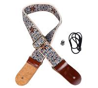 MUNEFE Ukulele Strap, Soft Non slip Nylon Shoulder Strap, Length Adjustable Embroidered Ukulele Strap for Most Uke Sizes (Style 1)