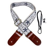 MUNEFE Ukulele Strap, Soft Non slip Nylon Shoulder Strap, Length Adjustable Embroidered Ukulele Strap for Most Uke Sizes (Style 2)