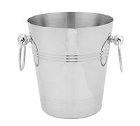 MUNEFE Wine Bucket, Ice Bucket with Handles, Stainless Steel Large Capacity Metal Beverage Bucket for Beer Champagne (Silver S Size)
