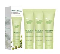 Mung Bean pH-Balanced Cleansing Foam, Mung Bean Soothing Moisturizing Face Wash, Pore Deep Cleansings Foam, Gentle Facial Cleanser for All Skin Types (3pcs)