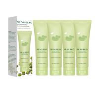 Mung Bean pH-Balanced Cleansing Foam,Pore Deep Cleansings Foam,Gentle Cleanser and Exfoliator,Mung Bean Soothing Moisturizing Face Wash,Suitable for All Skin Types (4PCS)