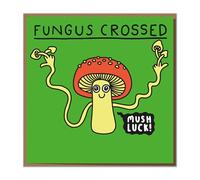 Mungo And Shoddy Mushroom Good Luck Card, 15 x 15 cm, with Kraft Envelope
