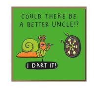 Mungo And Shoddy Uncle Darts Birthday Card, 15 x 15 cm, with Brown Kraft Envelope