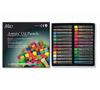 Mungyo Gallery Artists' Oil Pastels Set of 24 - Metallic 12 + Fluorescent 12 Coulurs