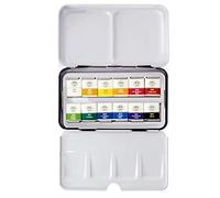Mungyo Professional Half Pan Size Water Colors Set in Tin Case/Integral Mixing Palette in The lid (12 Colors)
