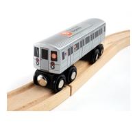 MUNI PALS Munipals New York City Subway Wooden Railway (B Division)-Child Safe and Tested Wood Toy Trains (B Train)