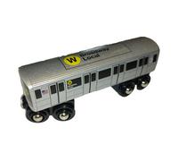 MUNI PALS Munipals New York City Subway Wooden Railway (B Division) W Train/Broadway Local-Child Safe and Tested Wood Toy Train