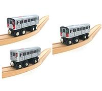 MUNI PALS Munipals Wooden MTA NYC Subway Train Set of Three/ 3 Subway Line Cars
