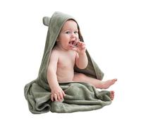 Munich Blue Toddler Bath Towel - Natural Viscose & Cotton Blend for Delicate Skin - Super Soft Thick 600GSM - Ideal Toddler Boy and Girl Bath Essentials 35"x35" Bath Towel - Baby Towel with Hood