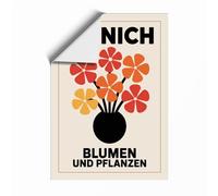 Munich Blumen Poster Retro Unframed Wall Art Print A1 (84.1×59.4cm), Wall Decor for Living Room, Bedroom, Office & Home, Art Gift
