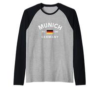 Munich Germany Est. 1158 German Flag Souvenir Raglan Baseball Tee