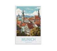 Munich Germany Vintage Travel Poster 08x12inch(20x30cm) Canvas Wall Art Posters for Living Room Decor Paintings for Home Decor