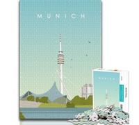 Munich Jigsaw Puzzles for Adults 1000 Piece,Help The Brain Exercise Addictive Toys to Cultivate Patience Suitable for Couples 38x26cm