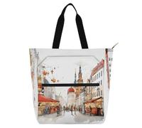 Munich Oktoberfest Beer Castle Kids Cute Tote Bags for Kids Boys Girls Large Handbags Grocery Bag with Zipper for School Shopping Travel Rainbow