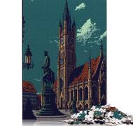 Munich Pixel Art Puzzle Unique Home Decor Premium Cardboard Jigsaw Puzzle for Adults Teen Unique Gift 1000pcs (75x50cm)