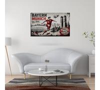 Munich Red & White Football Canvas Wall Art Print - Stadium Home Decor - 16"x24"