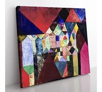 Municipal Jewel by Paul klee Classic Painting Canvas Wall Art Print Ready to Hang, Framed Picture for Living Room Bedroom Home Office Décor, 35x35 cm (14x14 Inch)