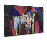 Municipal Jewel By Paul Klee Classic Painting Canvas Wall Art Print Ready to Hang, Framed Picture for Living Room Bedroom Home Office Décor, 30x20 Inch (76x50 cm)