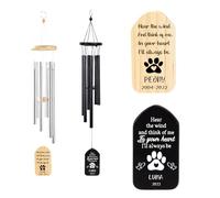Munidow Personalized Pet Memorial Wind Chime, Custom Dog Cat Name Birthday, Loss of Dog Sympathy Reminder Gifts, Customized Thoughtful Sweet Keepsake, Bereavement Gift for Pet Passing Away Funeral