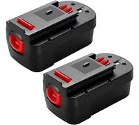Munikind [Upgraded to 3600Mah] Hpb18 3.6Ah Replace for Black and Decker 18 Volt Battery Ni-Mh 244760-00 A1718 Fs18Fl Fsb18 Firestorm Cordless Power Tools 2 Packs HPB18 red