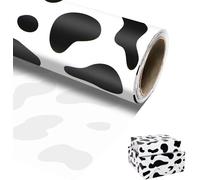 MUNILAIL Cow Print Wrapping Paper Roll 17 Inch x 33 Feet Black and White Spots Cow Wrapping Paper Gift Wrapping Paper for Boys Girls Birthday Party Baby Shower