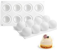 MUNIU 3D Ball Shape Sphere Silicone Molds,Baking Mold for Mousse Cake, Silicone Mold for Baking Cakes, French Dessert Mold for Pastry Chocolate,Jelly,and Ice Cream(8-Cavity)