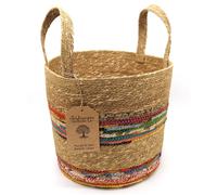 Munja & Reclaimed Sari Fabric Basket - Large