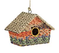Munja & Reclaimed Sari Fabric Bird House Nester - Wide