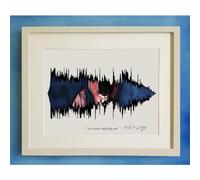 Munki Magik Pink Floyd Comfortably Numb Playable Soundwave Art Print (A3, White frame)