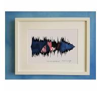 Munki Magik Pink Floyd Comfortably Numb Playable Soundwave Art Print (A4, White frame)