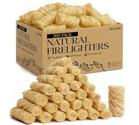 Munnie Natural Firelighters - 200 Eco Wood Wool Fire Lighters for BBQ, Fireplace, Stove, Campfire - Odourless, Fast Lighting, Eco-Friendly Kindling - Long Burn, Non-Toxic, All-Natural Fire Starter