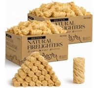 Munnie Natural Firelighters - 400 Eco Wood Wool Fire Lighters for BBQ, Fireplace, Stove, Campfire - Odourless, Fast Lighting, Eco-Friendly Kindling - Long Burn, Non-Toxic, All-Natural Fire Starter