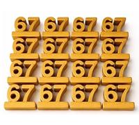 MunnyGrubbers - Funny 67 Prank Pack - Genz Rubber Ducking - 16 Pack of Upright Standing Numbers - Hidden Prank Set for Home and Classroom - Meme Trophy - (Gold)