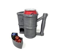 MunnyGrubbers - Mug Dice Tower - No Paint Odorless Insulated Cup Can Dice Tower - (Random 7PCS D20 Dice Set Included) - Dice Jail - Dice Holder - Dungeons and Dragons - DND Gift - (Silver)