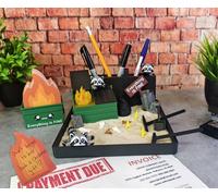 Munnygrubbers - Upgraded Dumpster Fire Zen Garden - Made in USA - Large 7" x 7" - Fine Sand Included - Desk Accessory Box Garden - Funny Novelty Gift - Fidget Stress Relief