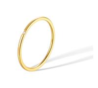 munone 1mm Gold Wedding Rings for Women 14K Gold Flush Set Cubic Zirconia Comfort Fit Titanium Ring Size 5-10, 5, Metal, Zircon